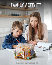 ROBOTIME Rolife Mengyu Flower Minature House DIY Building Toys With LED Light For Gifts DG163